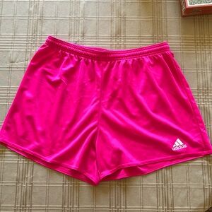 Adidas women’s Climalite bright pink exercise shorts, size L
